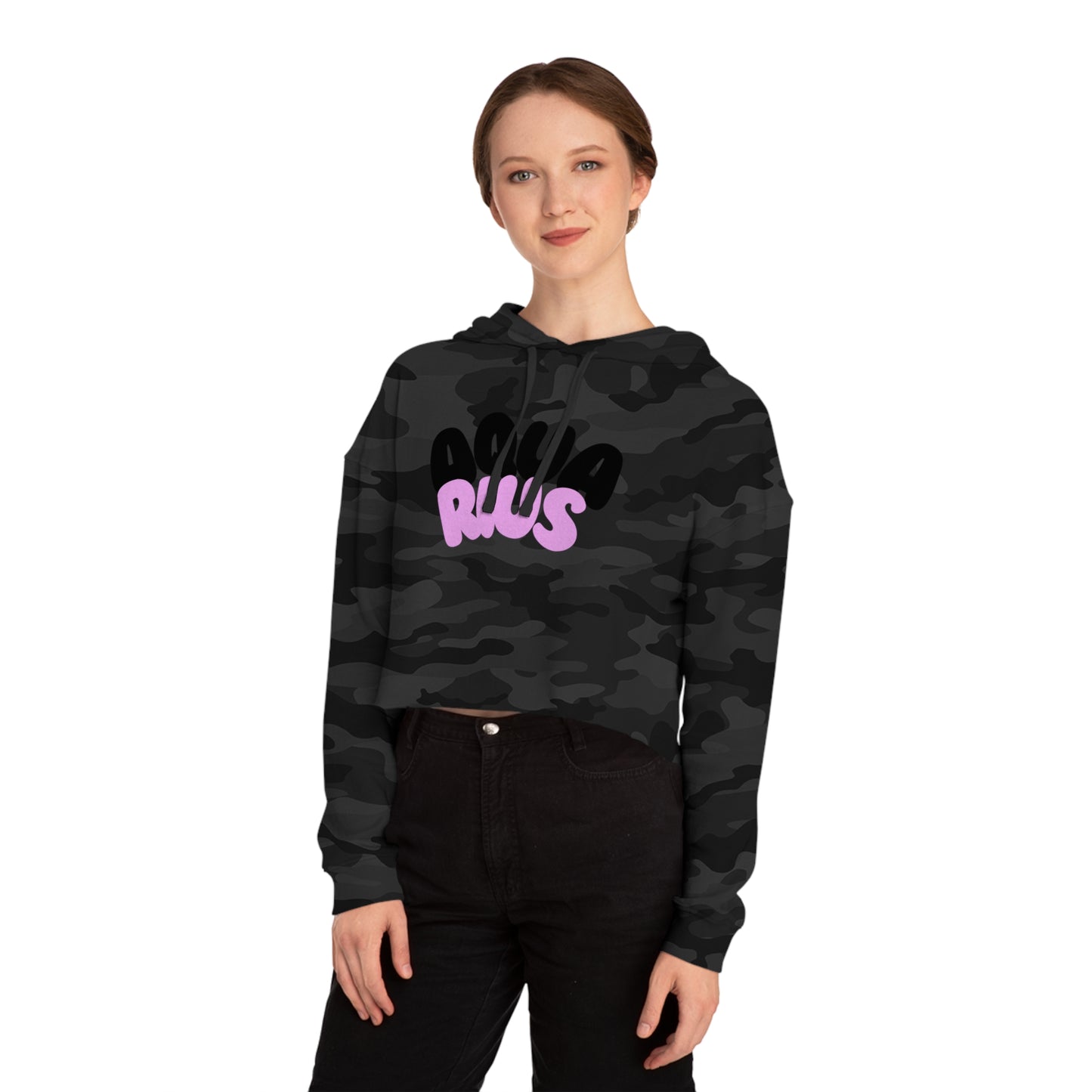 Women’s Cropped Hooded Sweatshirt- Aquarius