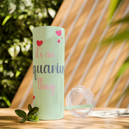 Skinny Tumbler with Straw, 20oz | Aquarius