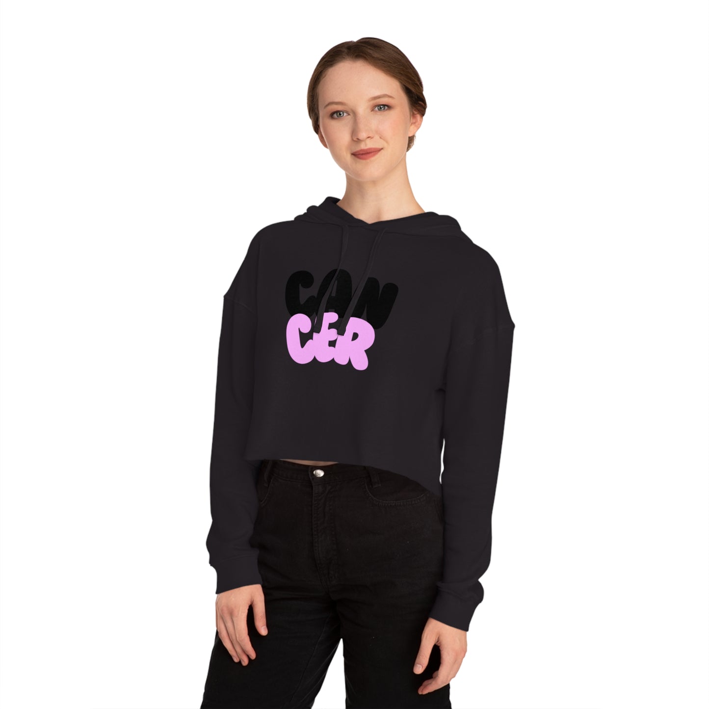 Women’s Cropped Hooded Sweatshirt- Cancer