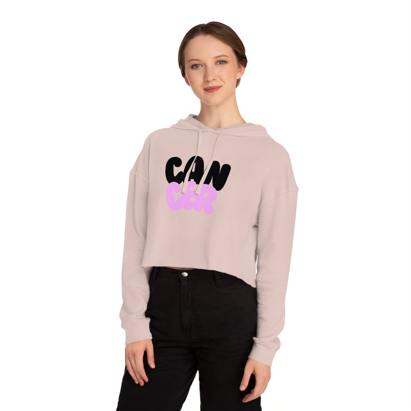 Women’s Cropped Hooded Sweatshirt- Cancer