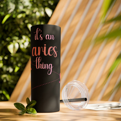 Skinny Tumbler with Straw, 20oz | Aries