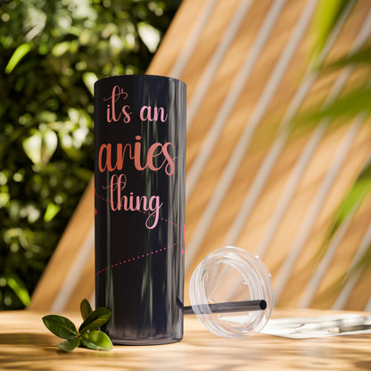 Skinny Tumbler with Straw, 20oz | Aries