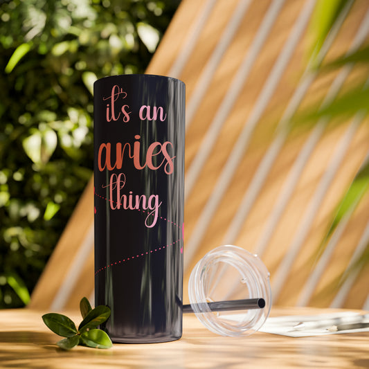 Skinny Tumbler with Straw, 20oz | Aries