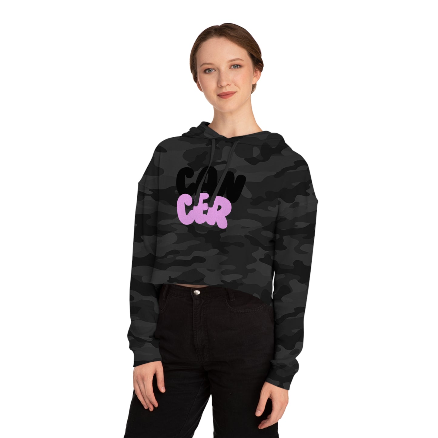 Women’s Cropped Hooded Sweatshirt- Cancer