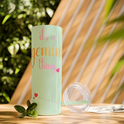 Skinny Tumbler with Straw, 20oz | Gemini