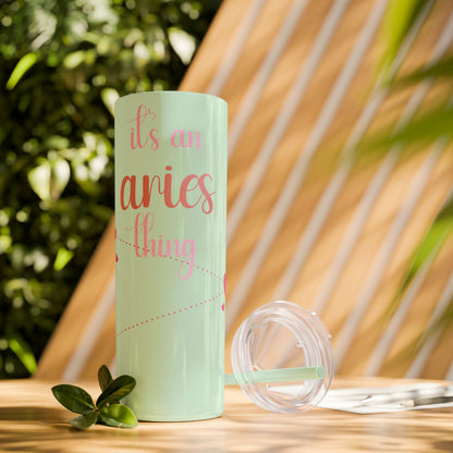 Skinny Tumbler with Straw, 20oz | Aries