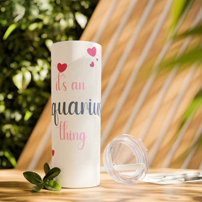 Skinny Tumbler with Straw, 20oz | Aquarius