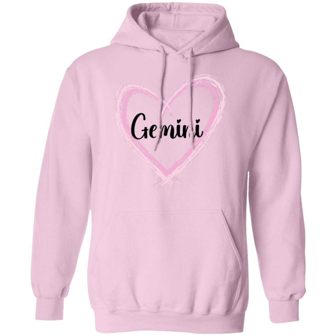 Gemini Pink Heart Pullover Hoodie