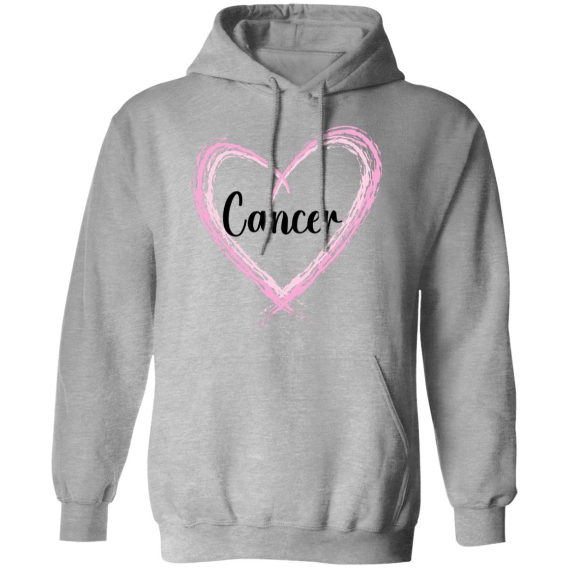 Cancer Pink Heart Pullover Hoodie