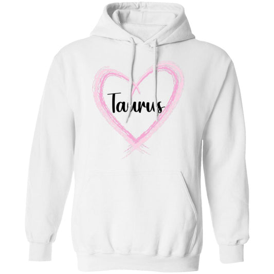 Taurus Pink Heart Pullover Hoodie