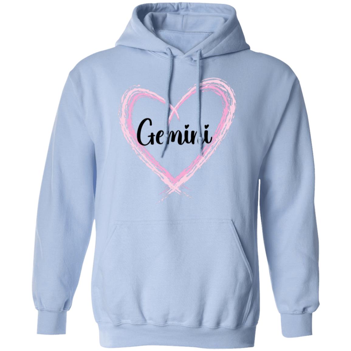 Gemini Pink Heart Pullover Hoodie