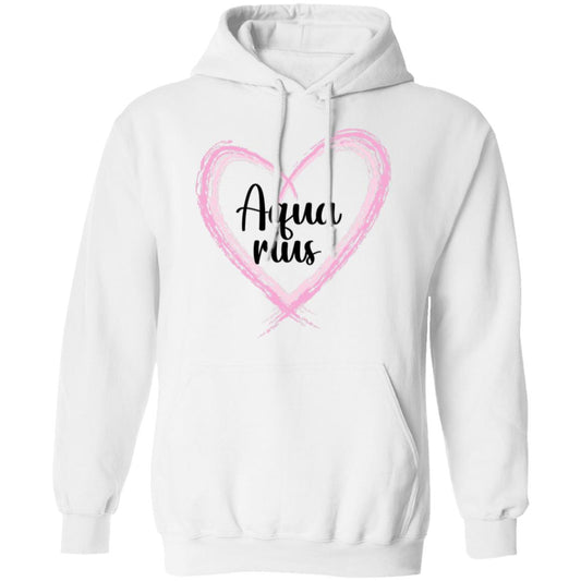 Aquarius Pink Heart Pullover Hoodie