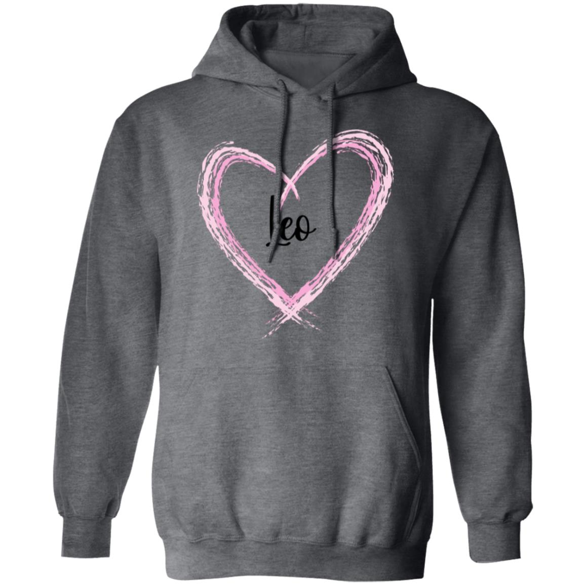 Leo Pink Heart Pullover Hoodie