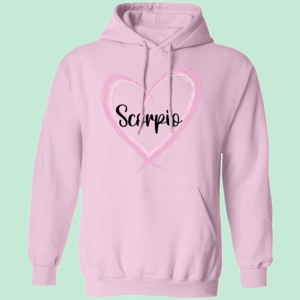 Scorpio Pink Heart Pullover Hoodie