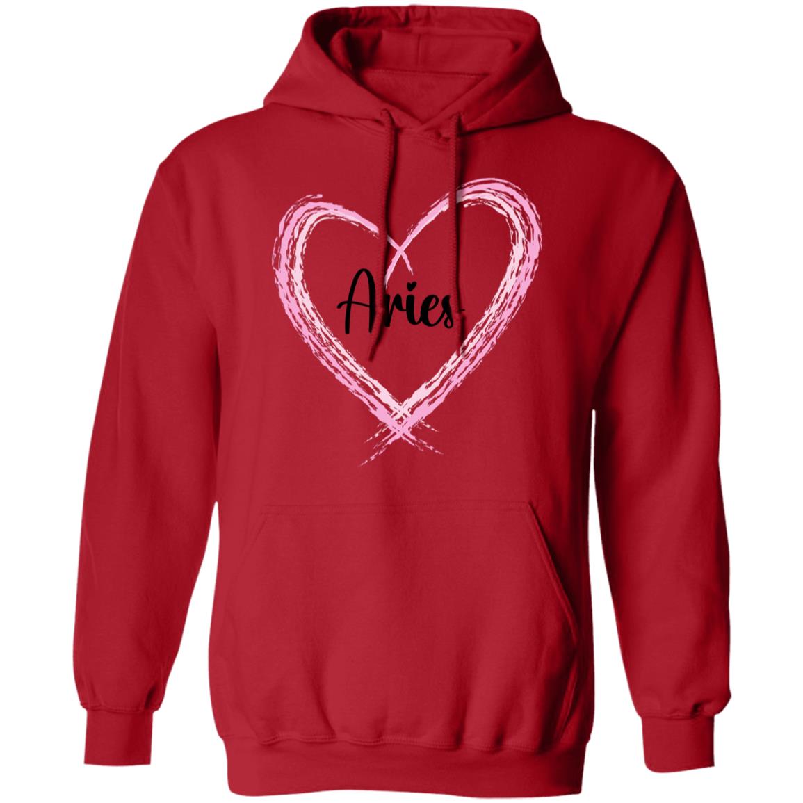 Aries Pink Heart Pullover Hoodie