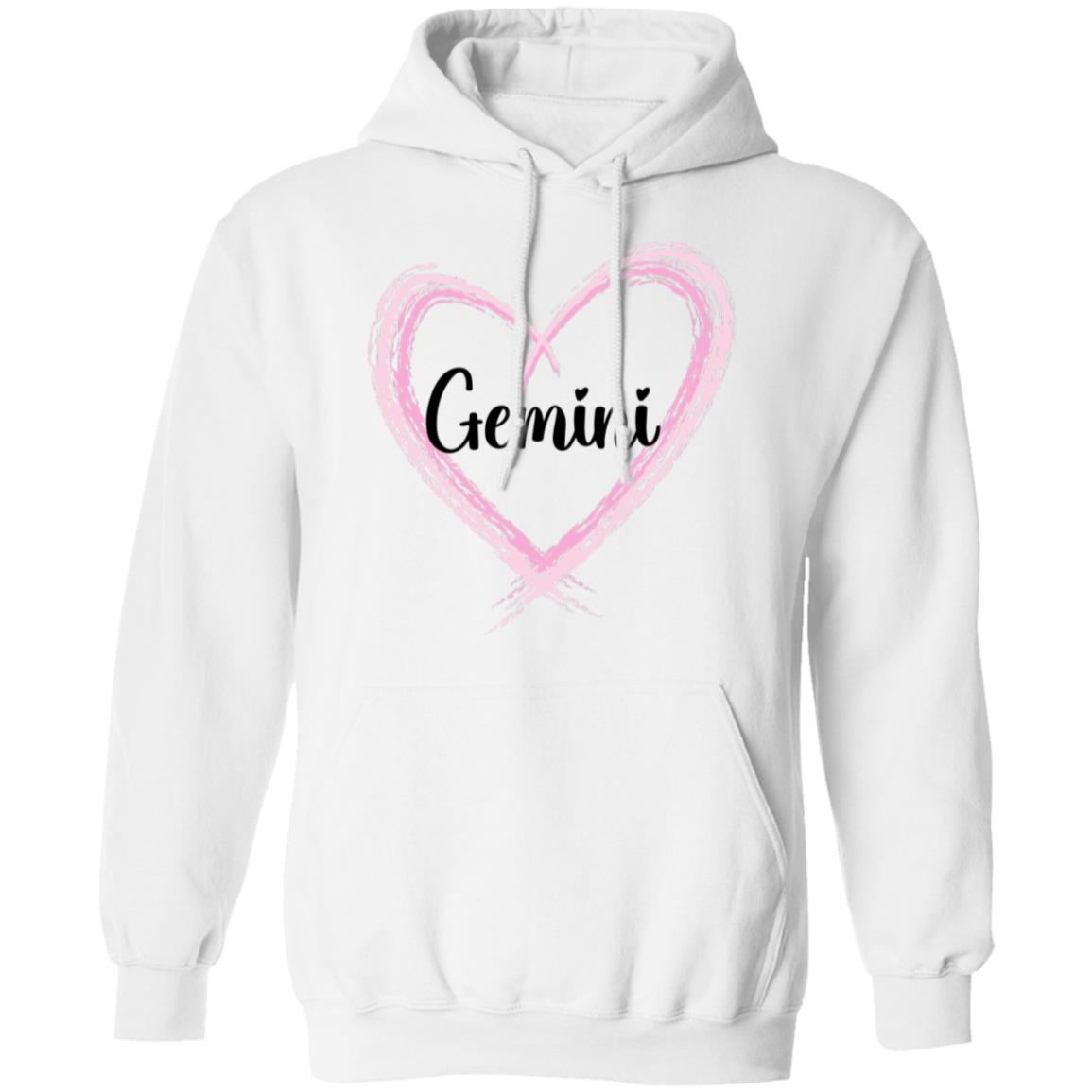 Gemini Pink Heart Pullover Hoodie