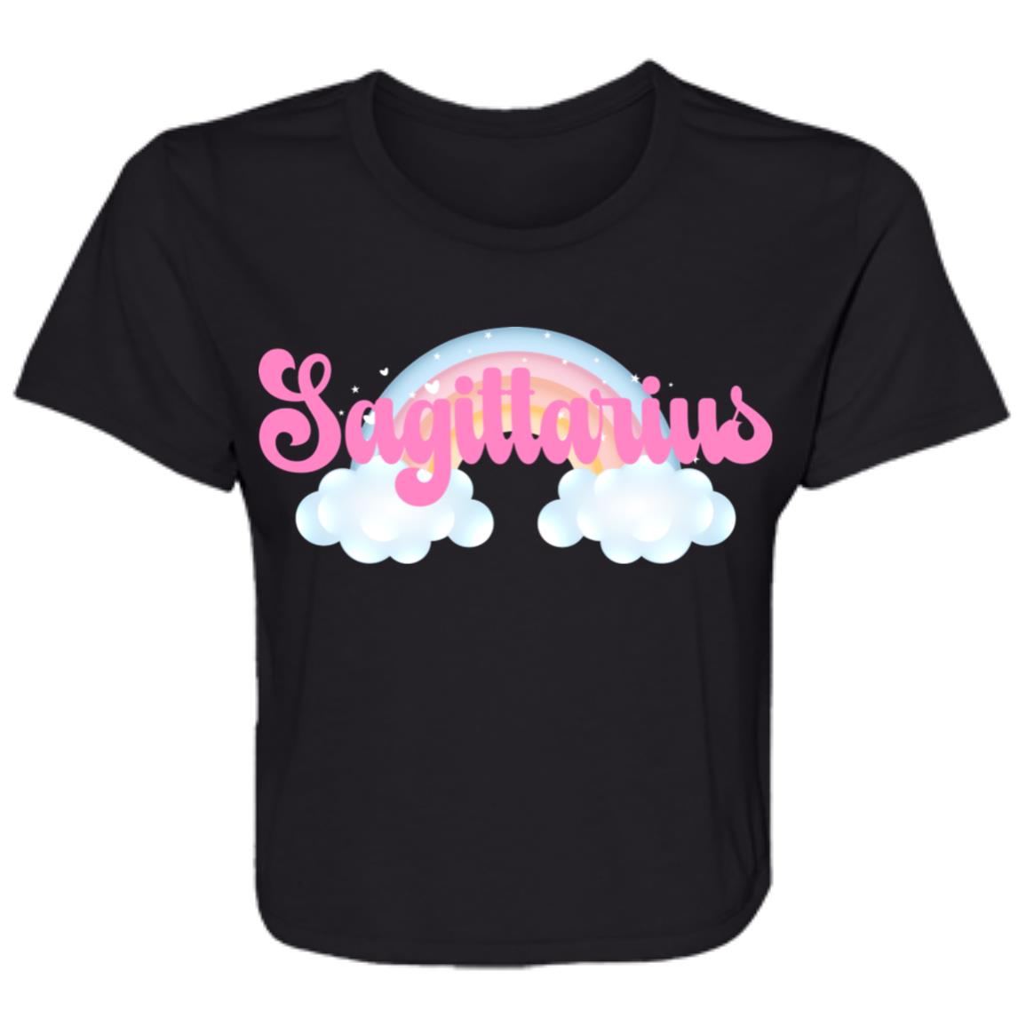 Sagittarius Rainbow Ladies' Flowy Cropped Tee