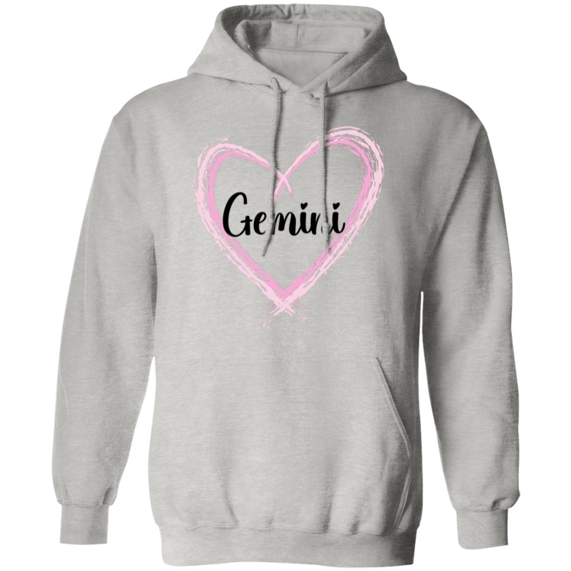 Gemini Pink Heart Pullover Hoodie