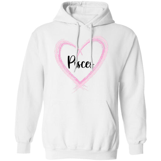 Pisces Pink Heart Pullover Hoodie