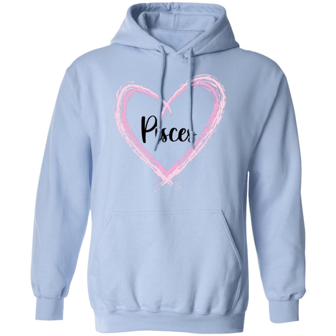 Pisces Pink Heart Pullover Hoodie