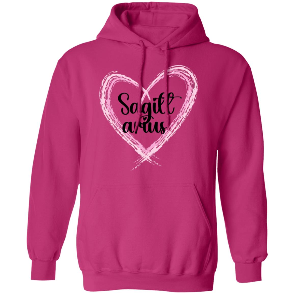 Sagittarius Pink Heart Pullover Hoodie