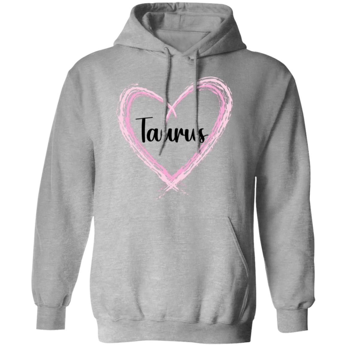 Taurus Pink Heart Pullover Hoodie