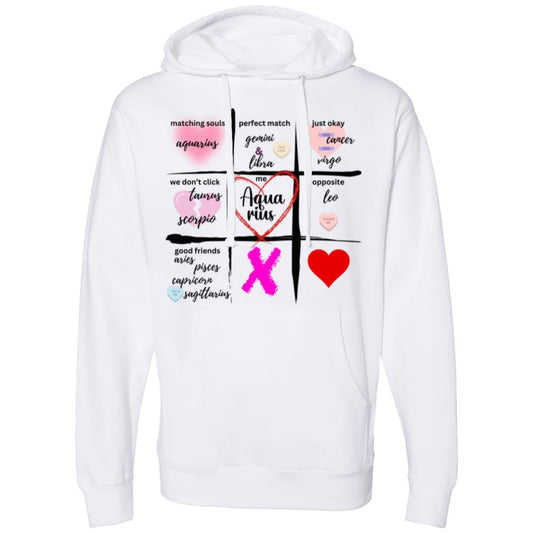 Aquarius Sign Chart Midweight Hooded Sweatshirt