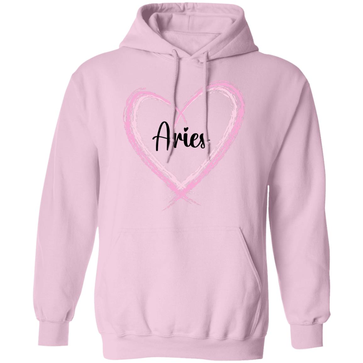 Aries Pink Heart Pullover Hoodie