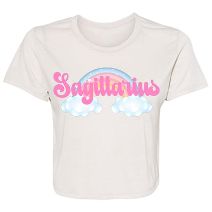 Sagittarius Rainbow Ladies' Flowy Cropped Tee