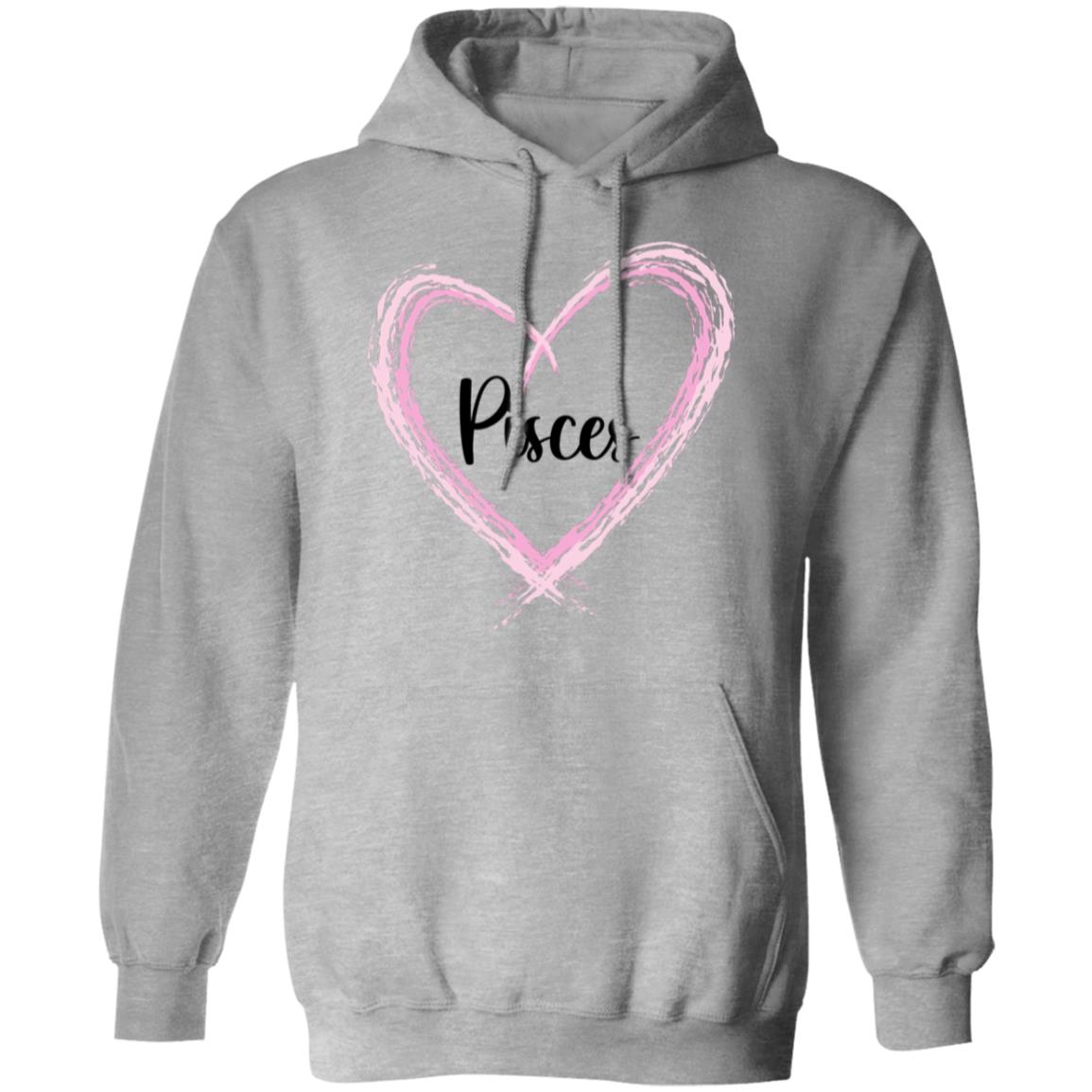 Pisces Pink Heart Pullover Hoodie