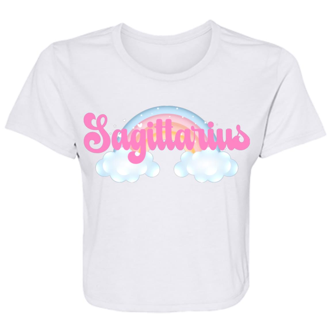 Sagittarius Rainbow Ladies' Flowy Cropped Tee