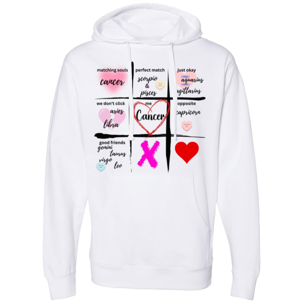 Cancer Sign Chart  Midweight Hooded Sweatshirt