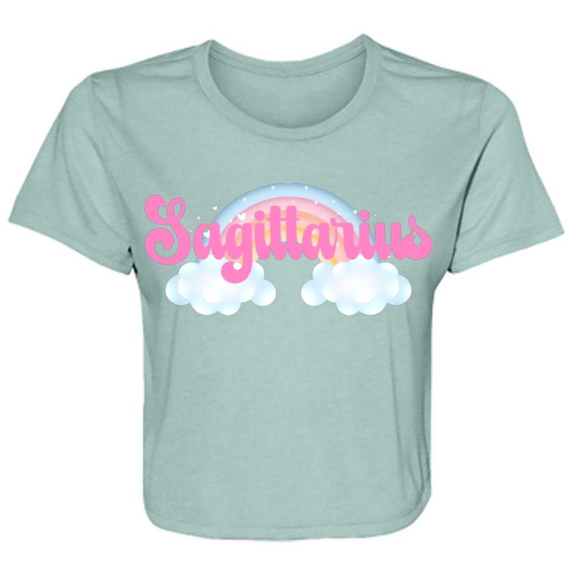 Sagittarius Rainbow Ladies' Flowy Cropped Tee