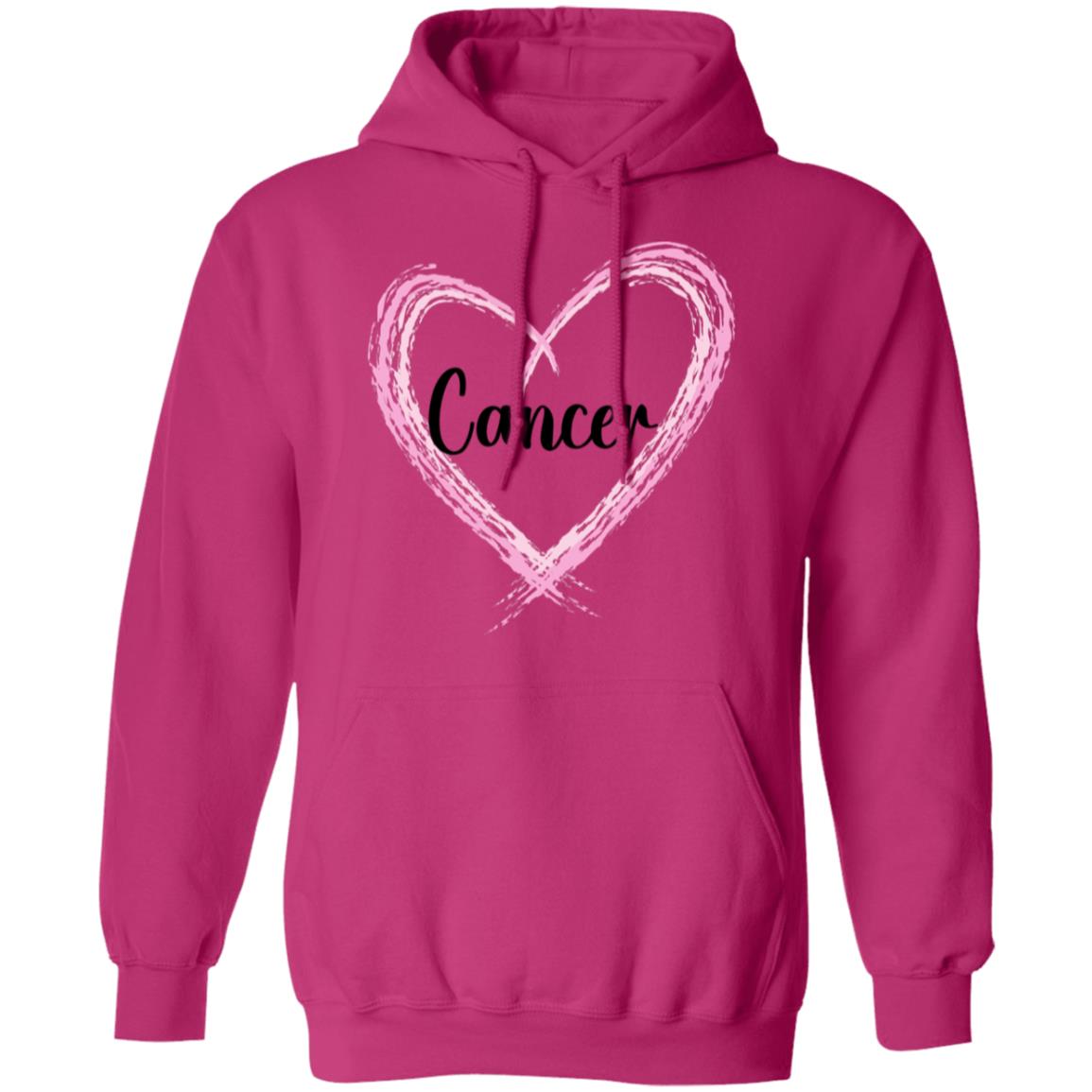 Cancer Pink Heart Pullover Hoodie