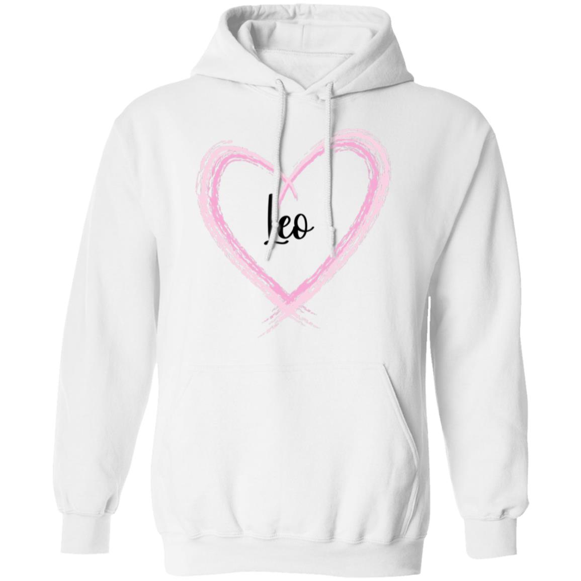 Leo Pink Heart Pullover Hoodie