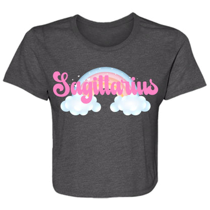 Sagittarius Rainbow Ladies' Flowy Cropped Tee