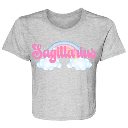 Sagittarius Rainbow Ladies' Flowy Cropped Tee