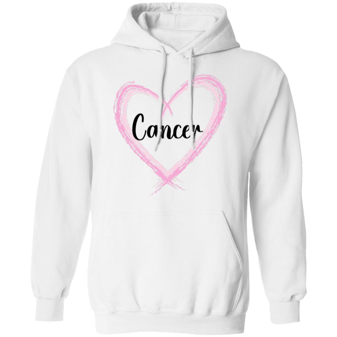 Cancer Pink Heart Pullover Hoodie