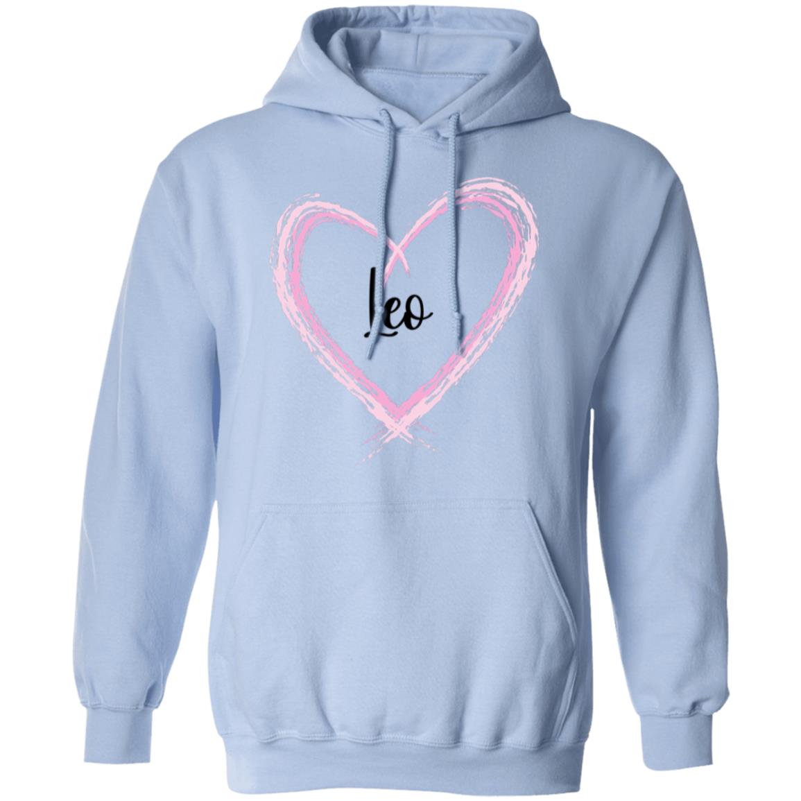 Leo Pink Heart Pullover Hoodie