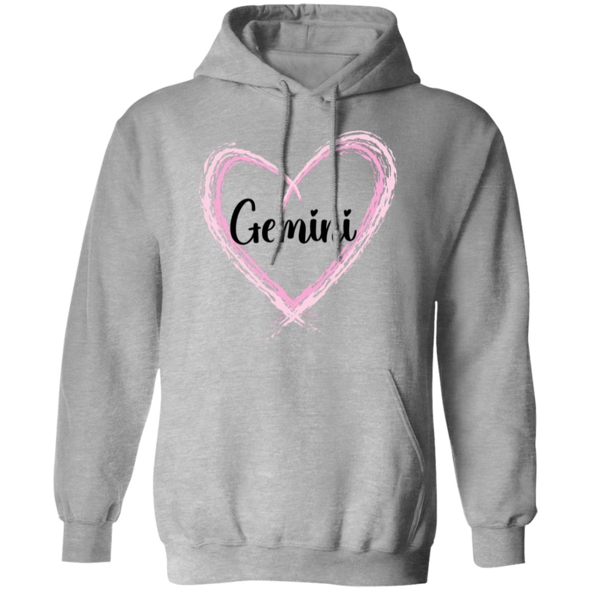 Gemini Pink Heart Pullover Hoodie